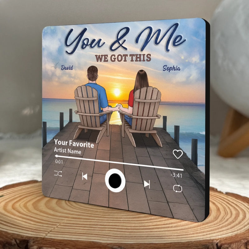 Custom Music Fridge Magnet That Can Play Songs - Personalized Anniversary Wedding Gifts For Husband And Wife, Him And Her - Loving You On Repeat