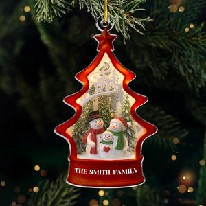 Custom Acrylic Ornament - Personalized Christmas Birthday Gifts For Mom, Dad, Kids - Frosty Fun And Warm Hearts