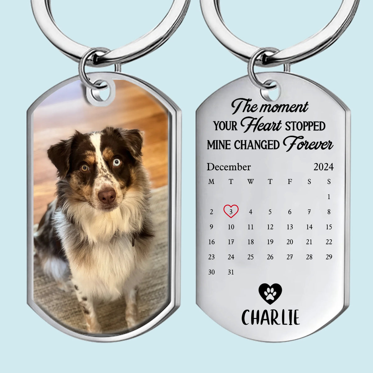 Custom Photo Keychain - Personalized Pet Memorial  Gifts For Dogs, Cats - A Loyal Heart Never Fades