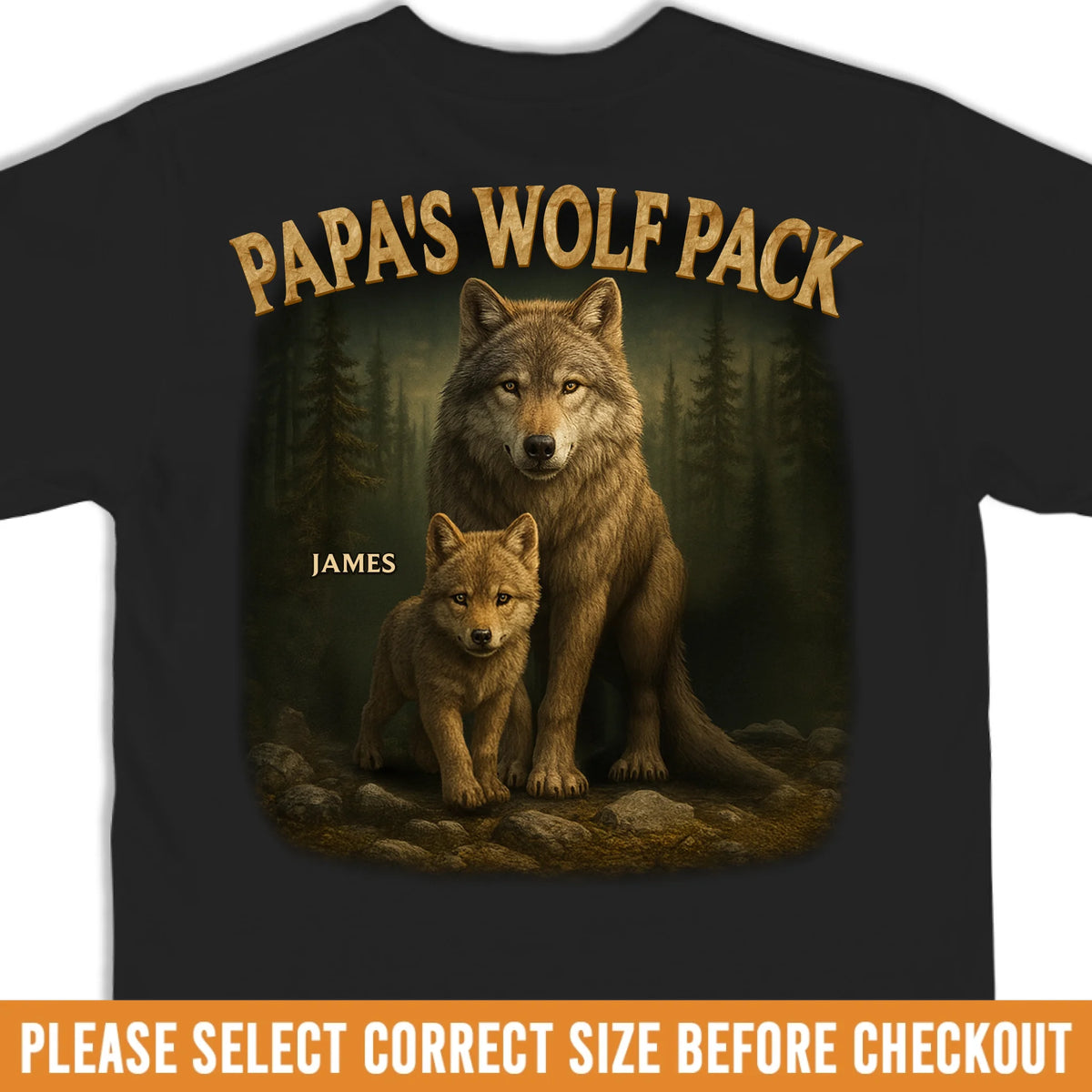 Custom Back Printed Unisex T-shirt, Premium T-shirt, Hoodie - Personalized Birthday Gifts For Dad, Grandpa - Leader Of The Wolf Pack