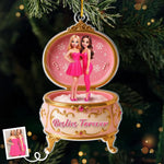 Custom Photo Acrylic Ornament - Personalized Christmas Best Friend Birthday Gifts For Besties, Sisters, BFF - Forever Besties In Pink