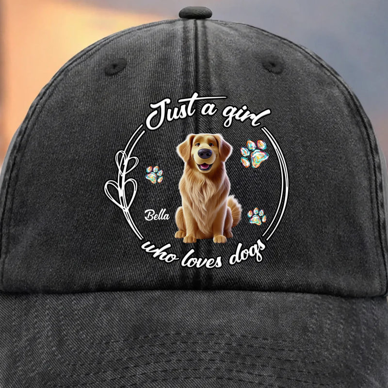 Custom Vintage Washed Denim Baseball Cap - Personalized Birthday Gifts For Dog Lovers, Dog Dad And Mom - Dogs Make Life Golden