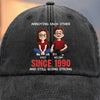 Custom Vintage Washed Denim Baseball Cap - Personalized Anniversary Wedding Gifts For Husband And Wife, Him And Her - Cheers To Forever Bickering