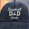 Dad, My MVP On And Off The Field - Family Personalized Custom Vintage Washed Denim Baseball Cap - Father's Day, Gift For Dad, Grandpa, Sport Lovers, Sport Players