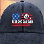 Proud Member Of The Dog Dad Club - Dog Personalized Custom Vintage Washed Denim Baseball Cap - Father's Day, Gift For Dad, Dog Lovers