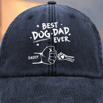 Best Hugs Come With Fur - Dog & Cat Personalized Custom Vintage Washed Denim Baseball Cap - Father's Day, Gift For Dad, Dog Lovers