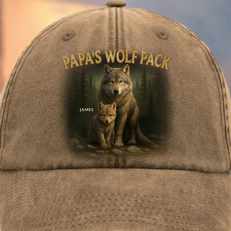Custom Photo Vintage Washed Denim Baseball Cap - Personalized Birthday Gifts For Dad, Grandpa - Loyal Hearts In One Pack