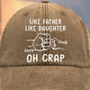 Matching Genes, Matching Mess - Family Personalized Custom Vintage Washed Denim Baseball Cap - Father's Day, Gift For Dad, Daughter