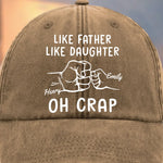 Matching Genes, Matching Mess - Family Personalized Custom Vintage Washed Denim Baseball Cap - Father's Day, Gift For Dad, Daughter