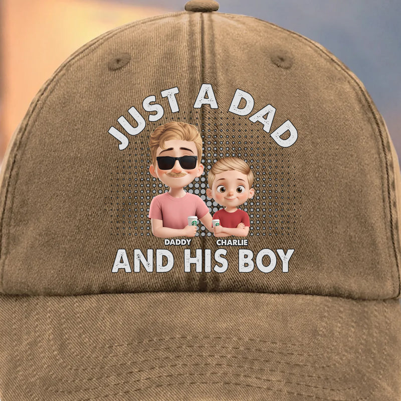 Built-in Besties Since Day One - Family Personalized Custom Vintage Washed Denim Baseball Cap - Father's Day, Gift For Dad