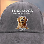 Custom Vintage Washed Denim Baseball Cap - Personalized Birthday Gifts For Dog Lovers, Dog Dad And Mom - Dog Dad Squad