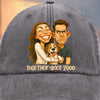 Custom Vintage Washed Denim Baseball Cap - Personalized Anniversary Wedding Gifts For Husband And Wife, Dog Cat Lovers - Together Since