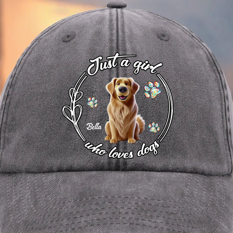 Custom Vintage Washed Denim Baseball Cap - Personalized Birthday Gifts For Dog Lovers, Dog Dad And Mom - Dogs Make Life Golden
