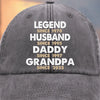 Built To Be A Legend - Family Personalized Custom Vintage Washed Denim Baseball Cap - Father's Day, Gift For Dad, Grandpa