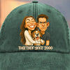 Custom Vintage Washed Denim Baseball Cap - Personalized Anniversary Wedding Gifts For Husband And Wife, Dog Cat Lovers - Together Since