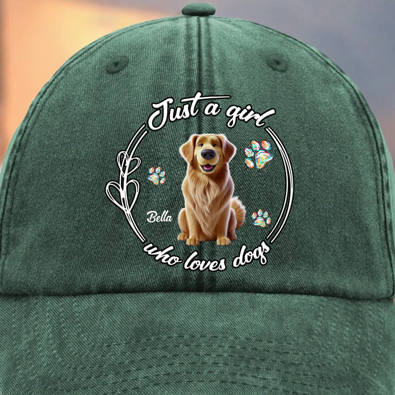 Custom Vintage Washed Denim Baseball Cap - Personalized Birthday Gifts For Dog Lovers, Dog Dad And Mom - Dogs Make Life Golden