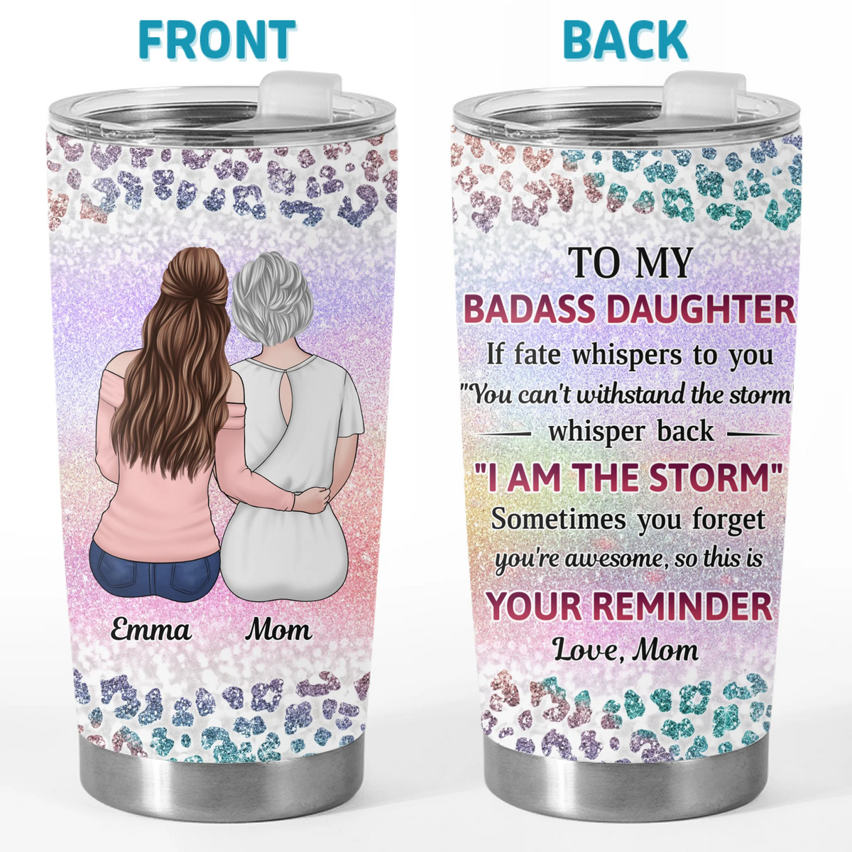Custom Tumbler - Personalized Birthday Gifts For Mom, Grandma, Daughter, Granddaughter - Unstoppable Like You Are