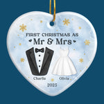 Custom Ceramic Ornament - Personalized Anniversary Christmas Wedding Gifts For Husband And Wife, Him And Her - Our First Chapter As One