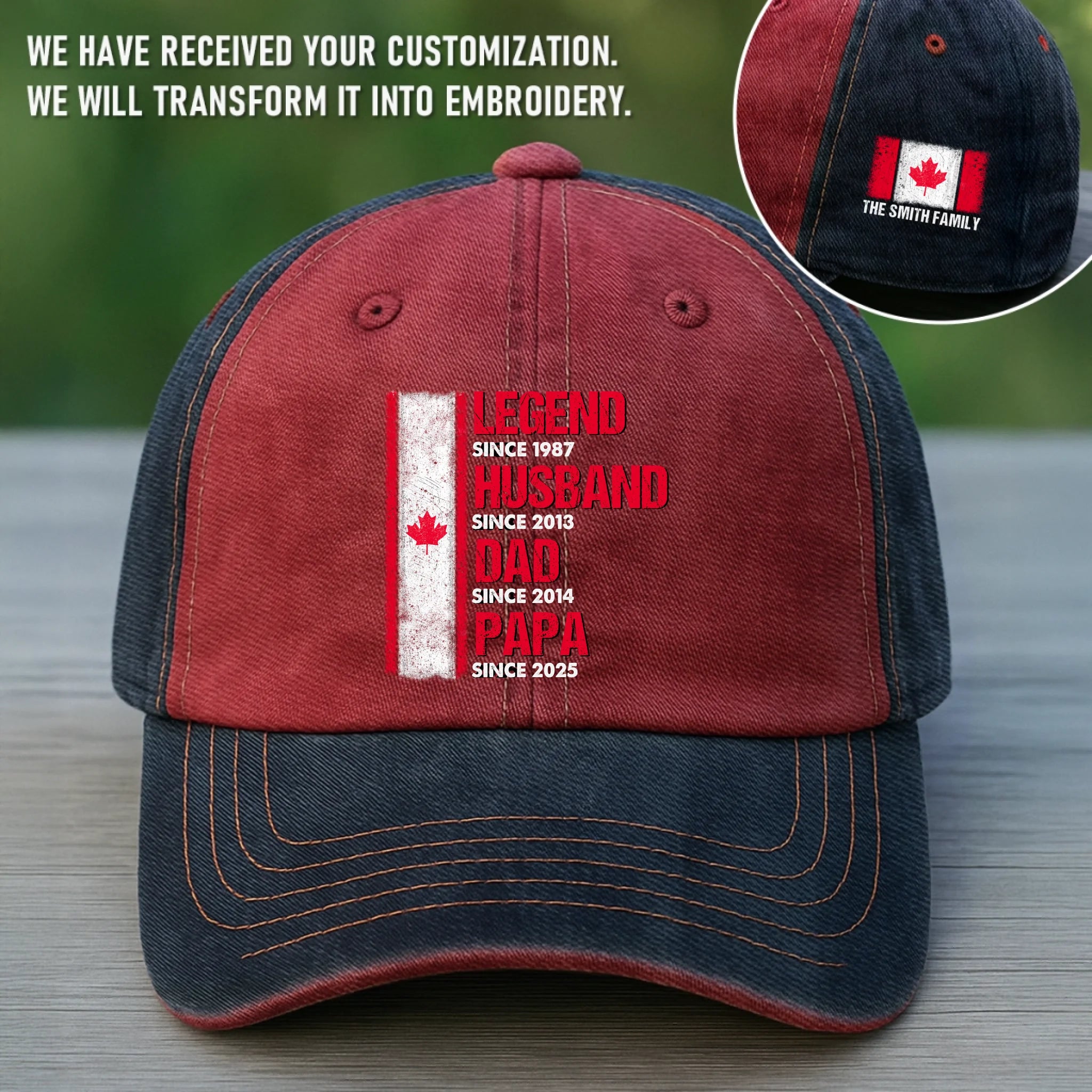 Custom Embroidered Washed Baseball Cap - Personalized