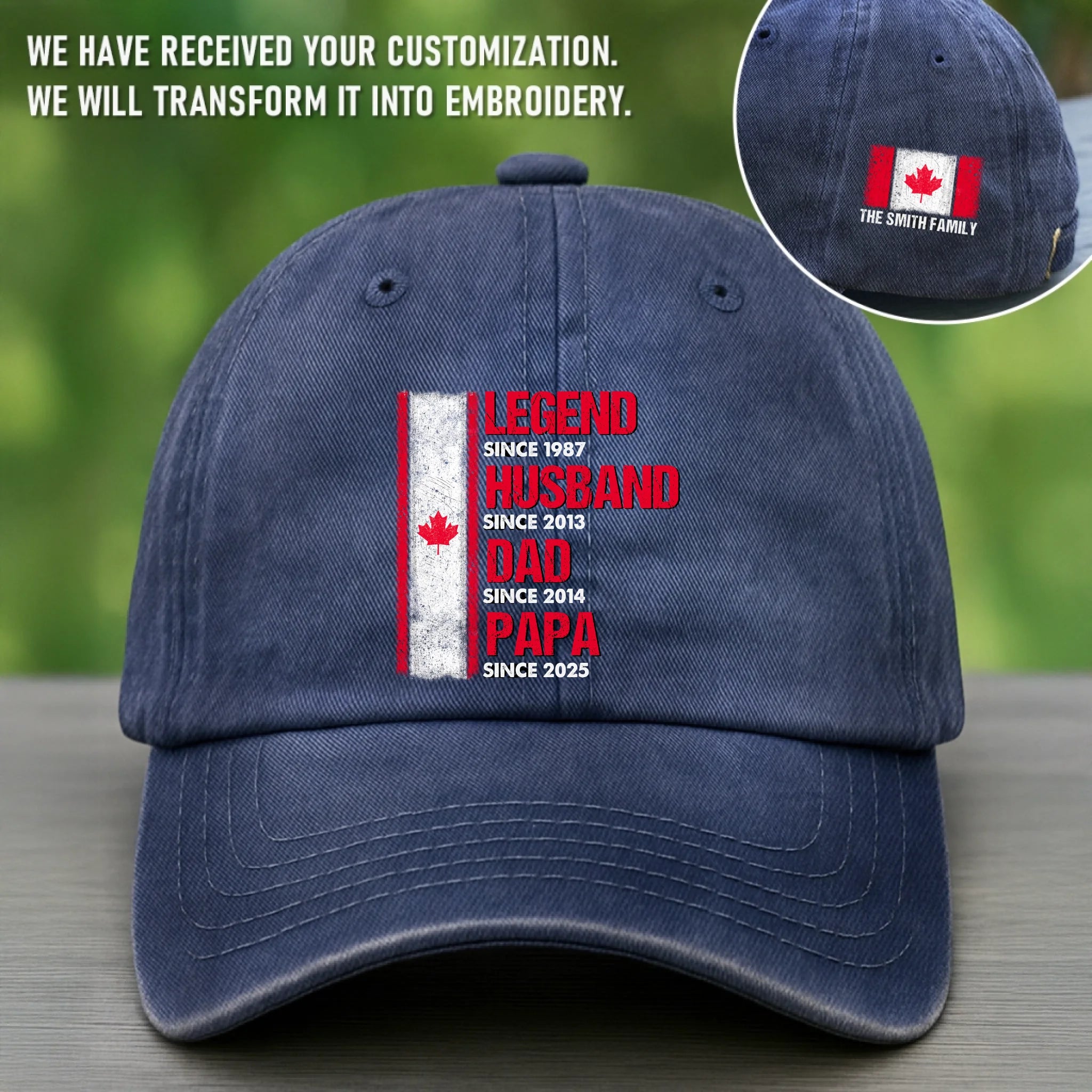 ＊handmade＊no.44 Custom Embroidered Washed Baseball Cap - Personalized