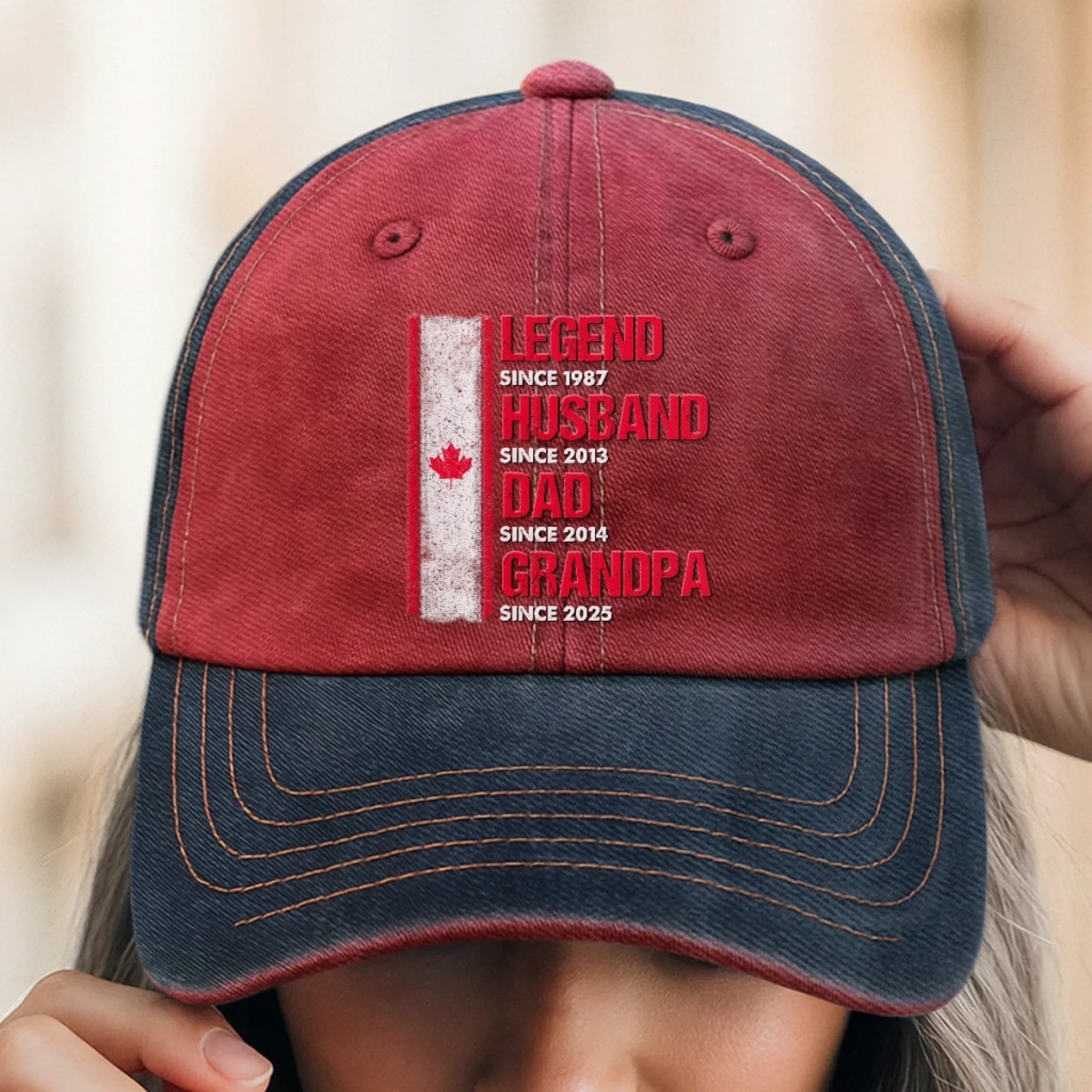 ＊handmade＊no.44 Custom Embroidered Washed Baseball Cap - Personalized