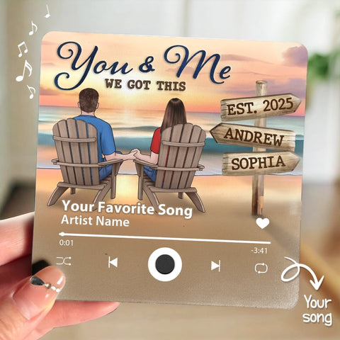 Custom Music Fridge Magnet That Can Play Songs - Personalized Anniversary Wedding Gifts For Husband And Wife, Him And Her - Our Story, Our Shore