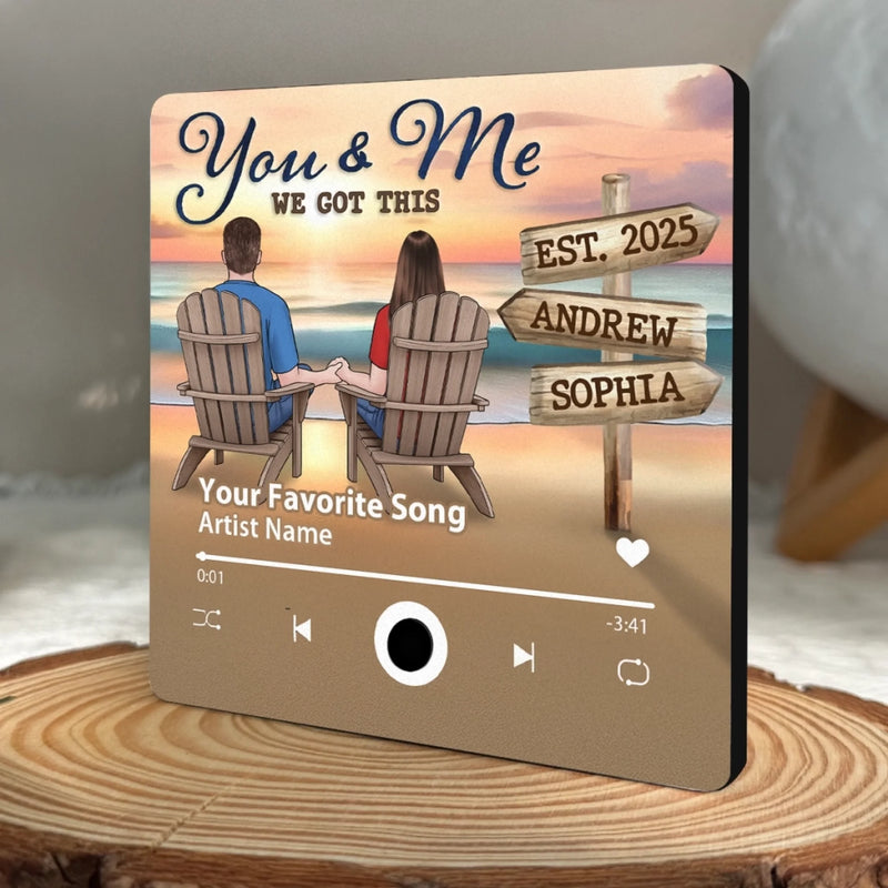 Custom Music Fridge Magnet That Can Play Songs - Personalized Anniversary Wedding Gifts For Husband And Wife, Him And Her - Our Story, Our Shore