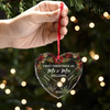 The Only Gift I Want This Year Is Your Presence - Couple Personalized Custom Heart Glass Ornament - Christmas Gift For Husband Wife, Anniversary, First Christmas