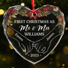 The Only Gift I Want This Year Is Your Presence - Couple Personalized Custom Heart Glass Ornament - Christmas Gift For Husband Wife, Anniversary, First Christmas