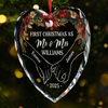 The Only Gift I Want This Year Is Your Presence - Couple Personalized Custom Heart Glass Ornament - Christmas Gift For Husband Wife, Anniversary, First Christmas