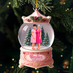 Custom Photo Acrylic Ornament - Personalized Christmas Best Friend Birthday Gifts For Women, Besties, Sisters, BFF - Snowy Days, Endless Friendship