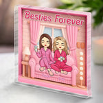 Custom Acrylic Plaque - Personalized Best Friend Birthday Gifts For Women, Besties, Sisters, BFF - Besties Forever In Style