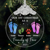 Custom Glass Ornament - Personalized Christmas Birthday Gifts For Mom, Dad, Kids - First Christmas, Full House
