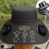 Custom Hat With Fans Solar Power - Personalized Birthday Fishing Gifts For Fisherman, Dad, Grandpa - Grandpa Belongs To Kids