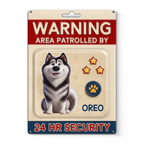 Custom Home Decor Metal Sign - Personalized  Birthday Gifts For Dog Lovers, Dog Dad And Mom - Fluffy Security On Duty