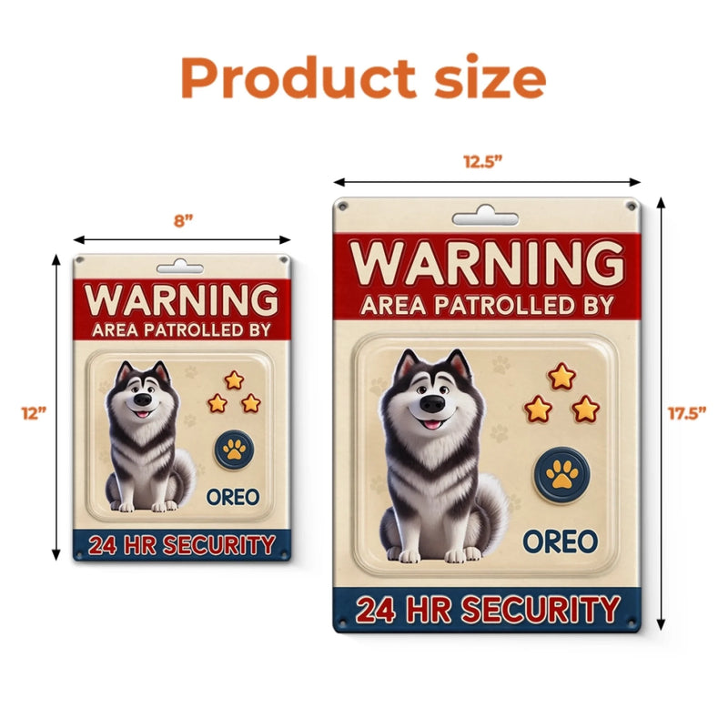Custom Home Decor Metal Sign - Personalized  Birthday Gifts For Dog Lovers, Dog Dad And Mom - Fluffy Security On Duty