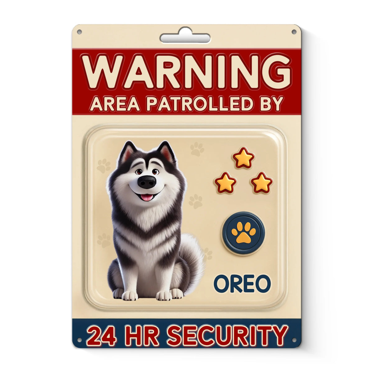 Custom Home Decor Metal Sign - Personalized  Birthday Gifts For Dog Lovers, Dog Dad And Mom - Fluffy Security On Duty