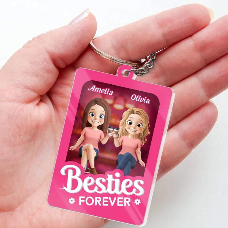 Custom Shaped Acrylic Keychain - Personalized Best Friend Birthday Gifts For Women, Besties, Sisters, BFF - Partners In Crime