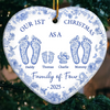 Custom Ceramic Ornament - Personalized Christmas Birthday Gifts For Mom, Dad, Kids - Our Pawfect Family Begins