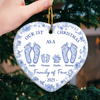 Custom Ceramic Ornament - Personalized Christmas Birthday Gifts For Mom, Dad, Kids - Our Pawfect Family Begins