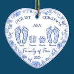 Custom Ceramic Ornament - Personalized Christmas Birthday Gifts For Mom, Dad, Kids - Our Pawfect Family Begins