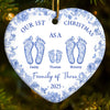 Custom Ceramic Ornament - Personalized Christmas Birthday Gifts For Mom, Dad, Kids - Our Pawfect Family Begins