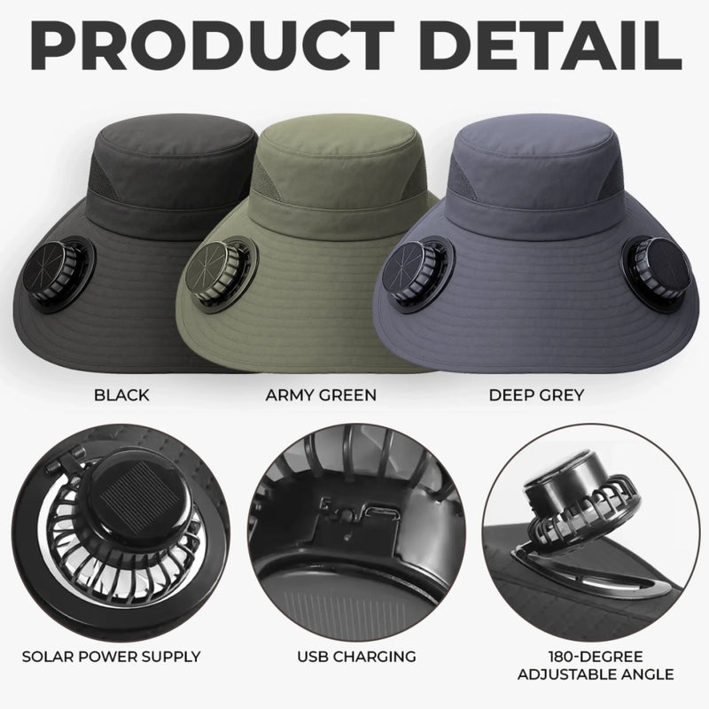 Custom Hat With Fans Solar Power - Personalized Birthday Fishing Gifts For Fisherman, Dad, Grandpa - Reel Cool Grandpa