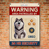 Custom Home Decor Metal Sign - Personalized  Birthday Gifts For Dog Lovers, Dog Dad And Mom - Fluffy Security On Duty