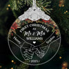 Custom Glass Ornament - Personalized Anniversary Christmas Wedding Gifts For Husband And Wife, Him And Her - Newlyweds’ First Christmas