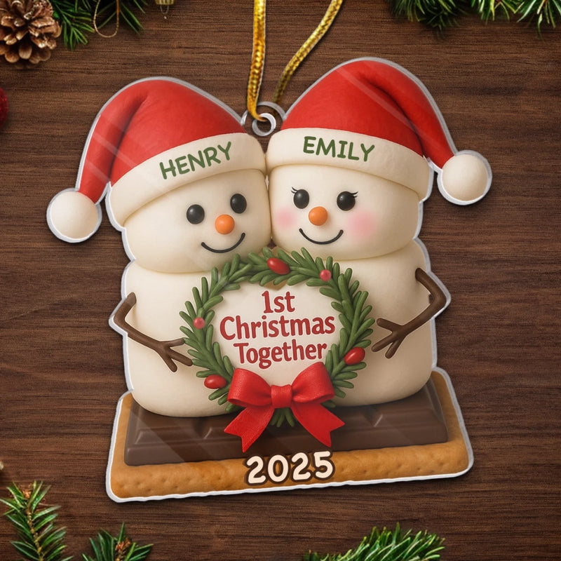 Custom Acrylic Ornament - Personalized Anniversary Christmas Wedding Gifts For Husband And Wife, Him And Her - Just Married, Still Merry