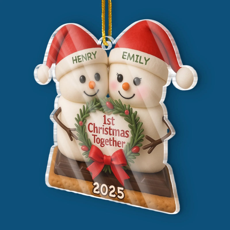 Custom Acrylic Ornament - Personalized Anniversary Christmas Wedding Gifts For Husband And Wife, Him And Her - Just Married, Still Merry