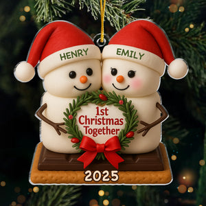 Custom Acrylic Ornament - Personalized Anniversary Christmas Wedding Gifts For Husband And Wife, Him And Her - Just Married, Still Merry