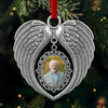 Custom Photo Metal Angel Wings Ornament - Personalized Memorial Sympathy Gifts For Loss Of Mom, Dad - Forever In Our Hearts