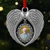 Custom Photo Metal Angel Wings Ornament - Personalized Memorial Sympathy Gifts For Loss Of Mom, Dad - Forever In Our Hearts
